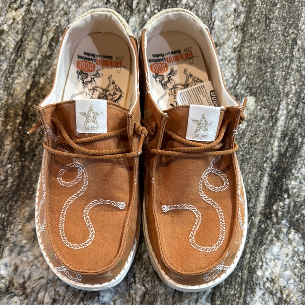 Women's collector edition Houston Livestock Show and Rodeo Hey Dude shoes size 8